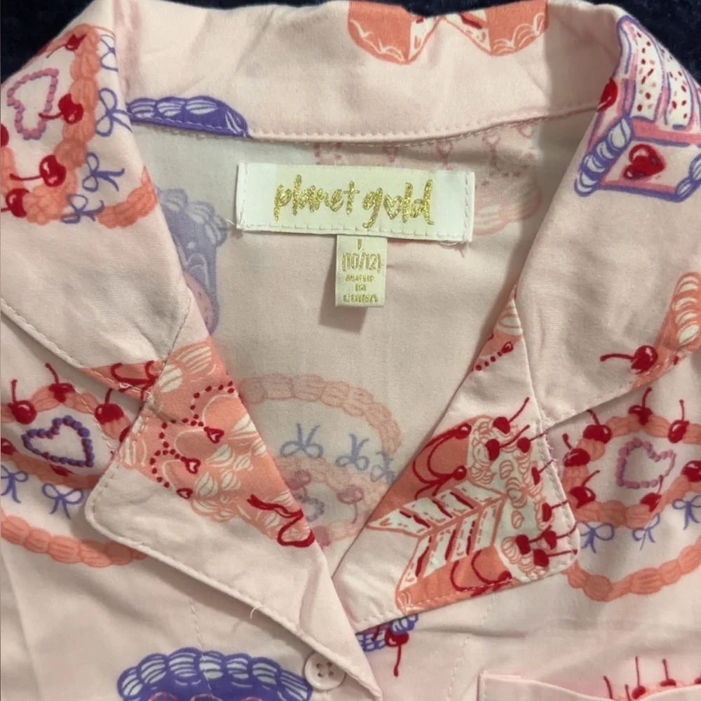 Planet Gold Kids Birthday Pink and Purple Pajama Set
